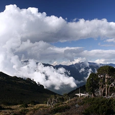 Taiwan, Mountains, clouds