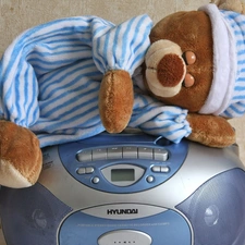 radio, Plush, teddy bear
