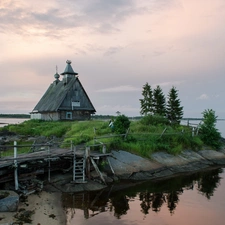 wooden, an, The islet, Church