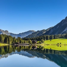 Tirol, Austria, lake, woods, Mountains