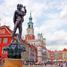 Poznań, Poland, town hall, Statue of Apollo, fountain