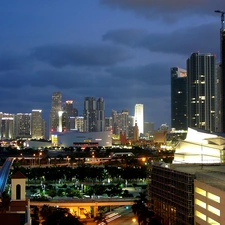 Floryda, twilight, Town, Miami