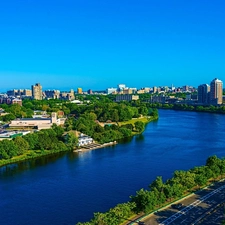 town, River, panorama