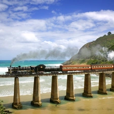 Train, sea, bridge