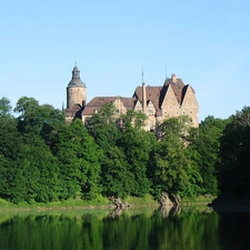 viewes, Czocha Castle, trees