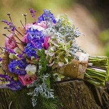 trunk, bouquet, flowers