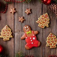 Gingerbread, Christmas, M&Ms mate, Stars, cones, boarding, Twigs, chain, Christmas