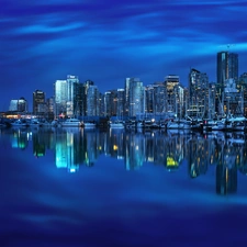 Town, Canada, Vancouver, night