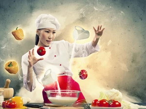 vegetables, Women, cook