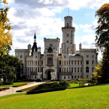 Castle, trees, viewes, Park