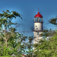 Lighthouse, trees, viewes, maritime