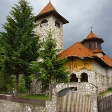 viewes, Church, trees