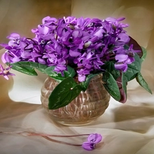 vase, Violets