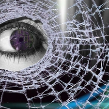 eye, Glass, Vista, cracked