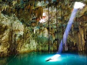 sun, cave, luminosity, water, flash, ligh