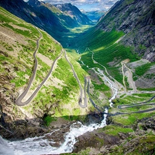 Way, Mountains, green