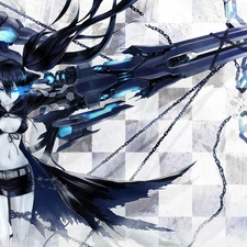 Black Rock Shooter, girl, Weapons