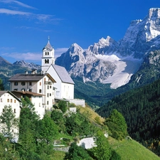 White, structures, Dolomites, Alps, Mountains