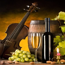 Wine, violin, barrel