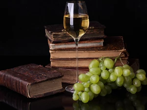 Wine, Grapes, Books