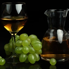 jug, Wine, Grapes, glass, bone