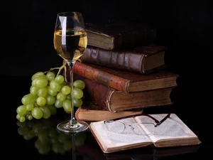 Wines, Glasses, Books, wine glass, Grapes