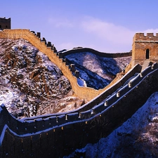 winter, wall, Chinese