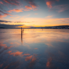 Norway, Lake Tyrifjorden, winter, Buskerud District