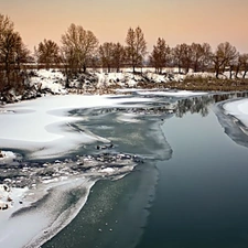 lake, winter