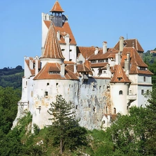 Romania, Castle, woods, Bran