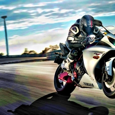 Yamaha R1, track