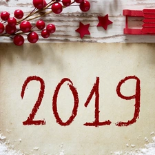 New Year, ornamentation, card, 2019