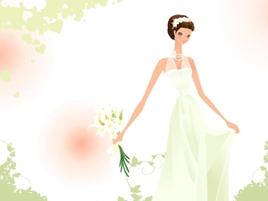 lady, day, wedding, young